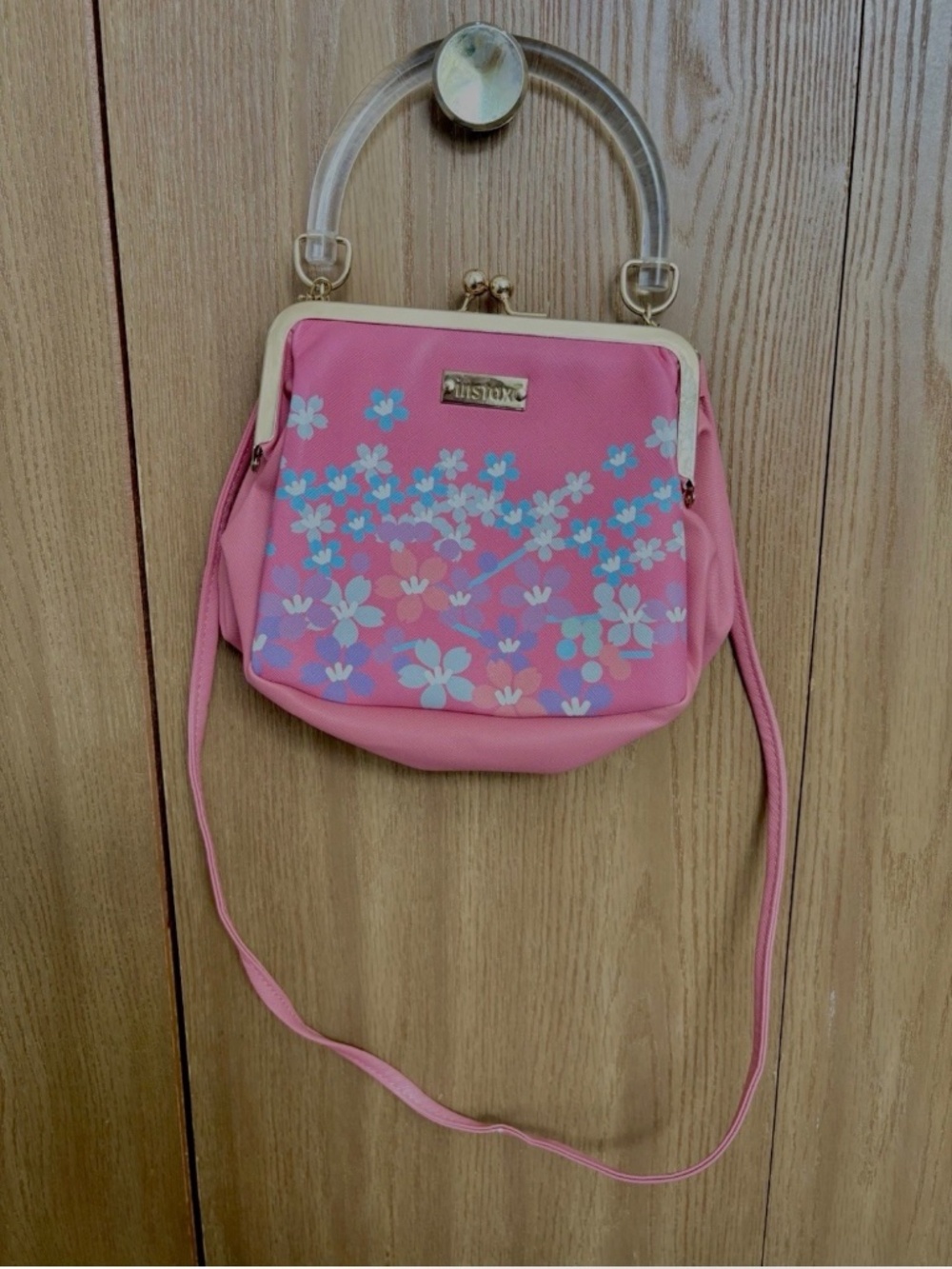 Vintage Fujifilm Instax Floral Camera Purse Bag Pink Acrylic Handle Kawaii Y2K